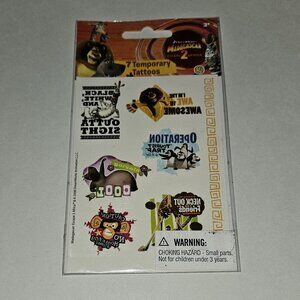 Madagascar Escape 2 Africa Movie 7 Temporary Tattoos Alex Marty Gloria Melman